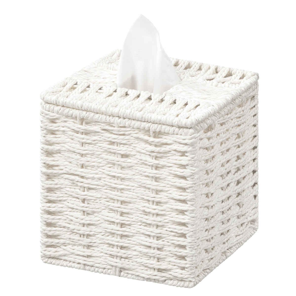 Sage Green Tissue Box Cover, Hand Woven Square Tissue Box Holder