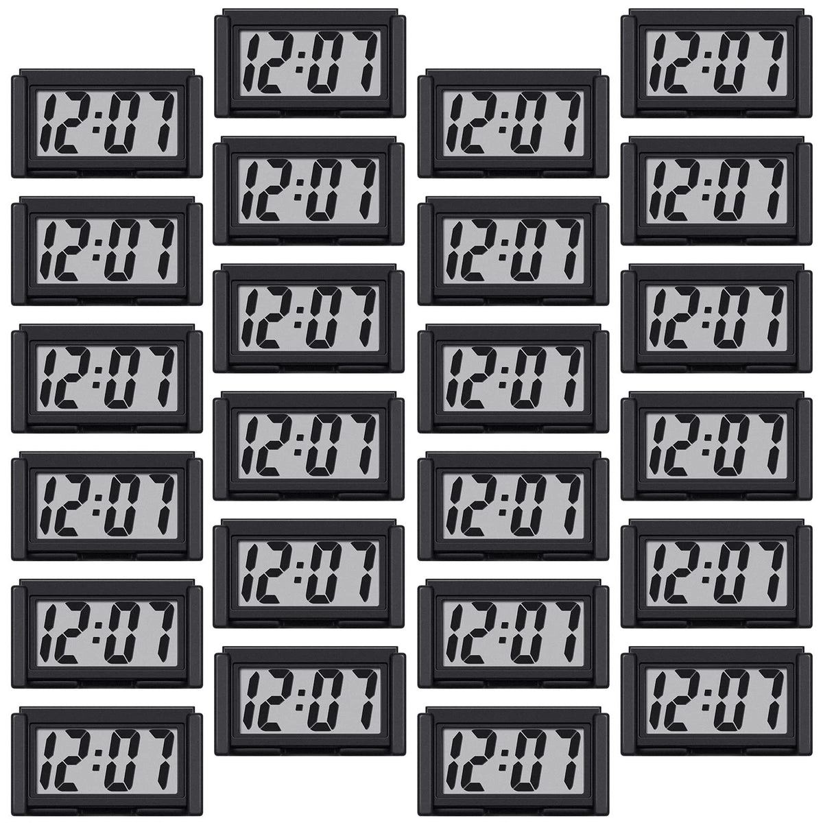 Frienda 3 Pieces Mini Small Digital Clock Stick On,Black