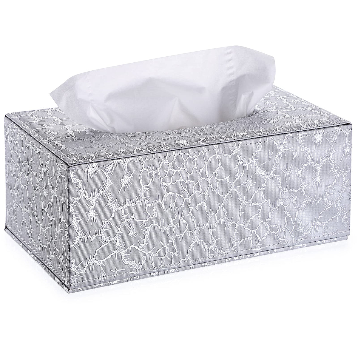 Sumnacon Tissue Box Cover Rectangle Linen Tissue Box Holder，Magnetic Bottom