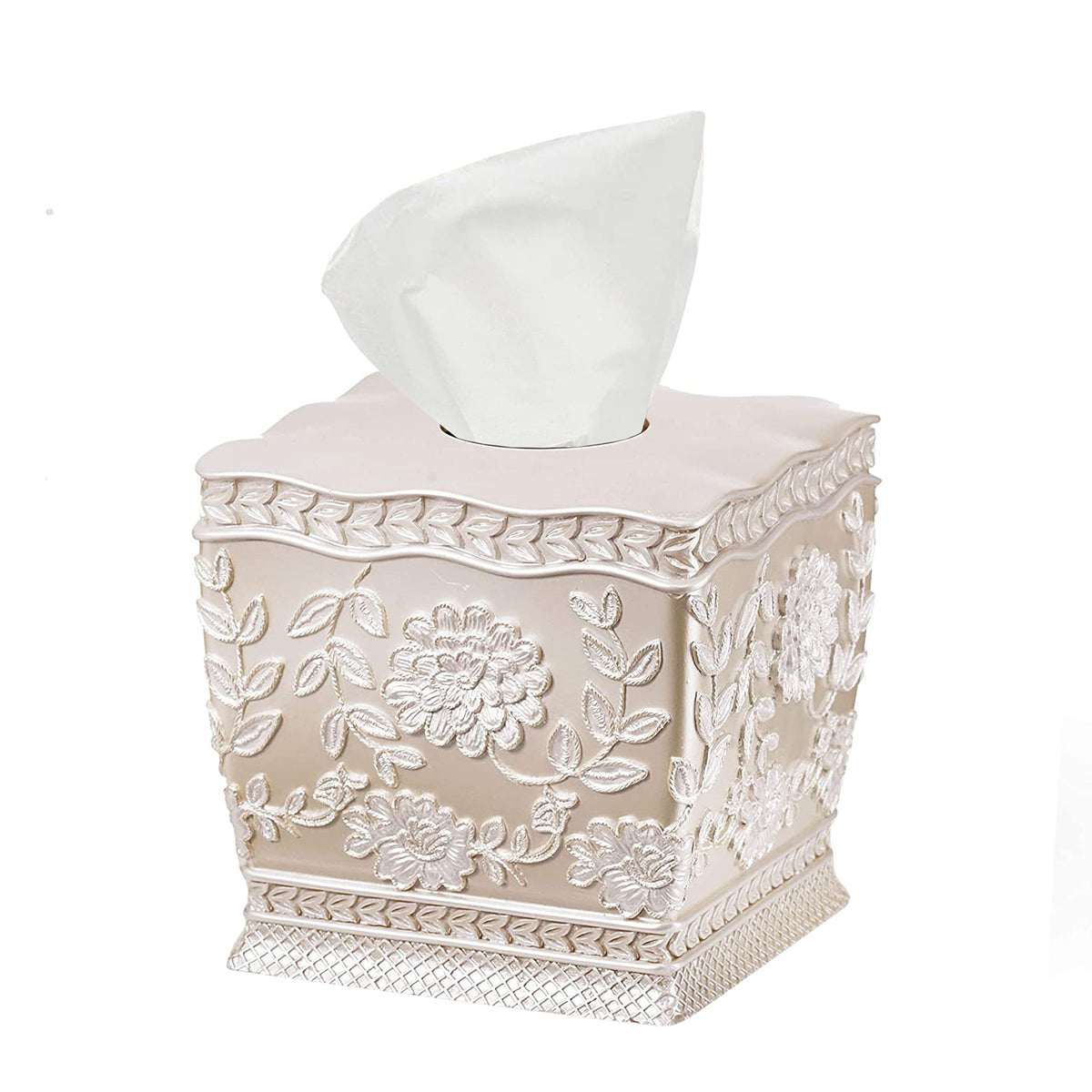 Resin Tissue Box Cover for Modern Home Decor - Minimalist Square Tissue Box Holder for Guest Room, Bedroom, Bathroom, Tabletop & Office - Durable and Aesthetic Tissue Holder, Capri