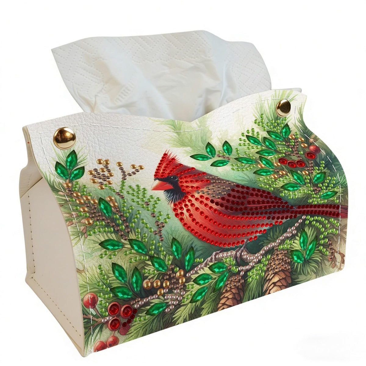DoxQcs DIY Diamond Art Painting PU Leather Tissue Box Cover Holder