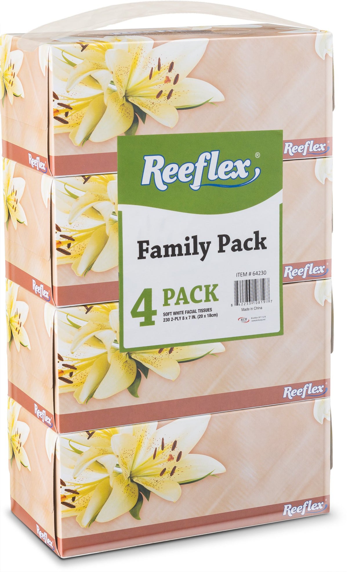 Reeflex Facial Tissues, 2-Ply Soft Facial Tissue - 4 Boxes,