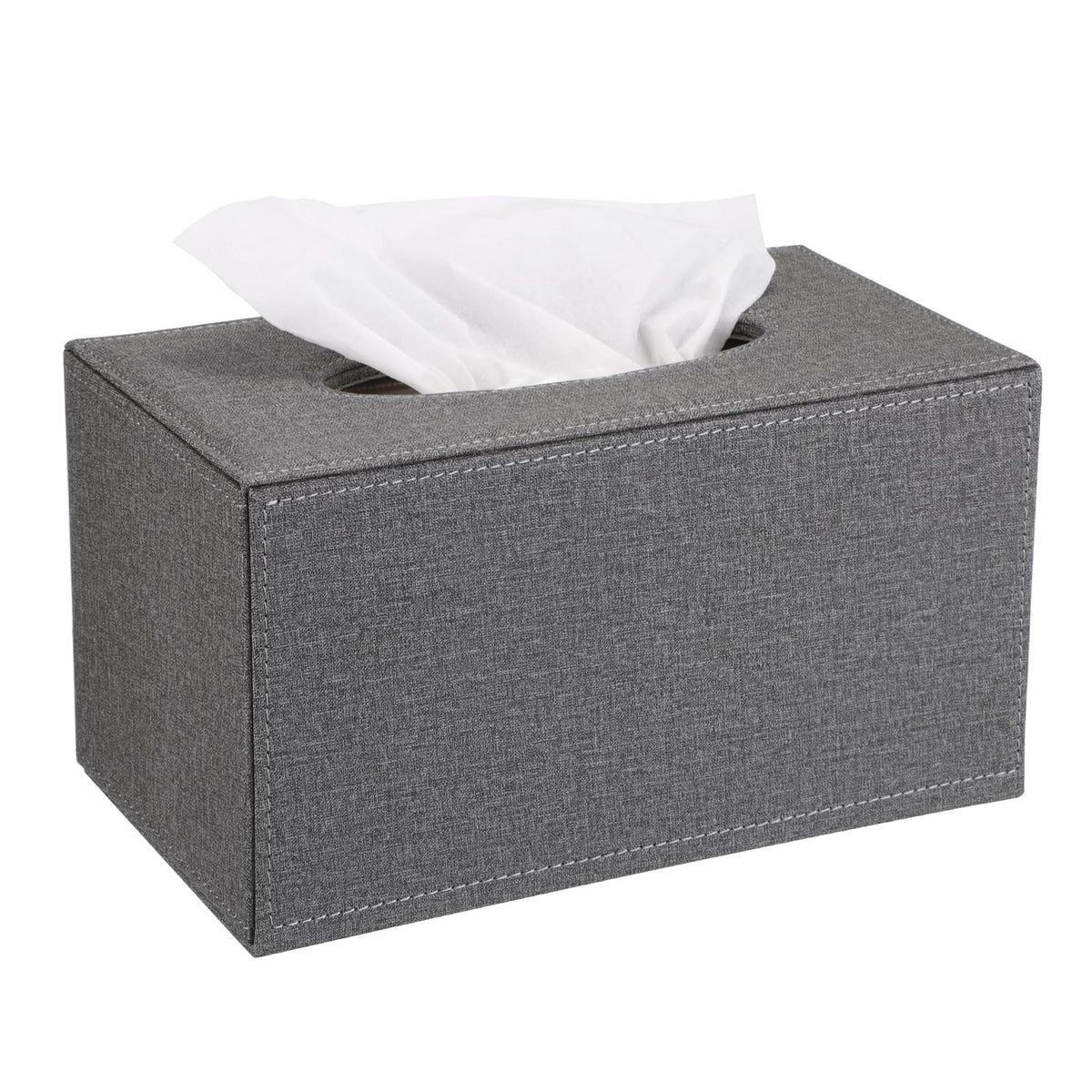 Sumnacon Tissue Box Cover Rectangle Linen Tissue Box Holder，Magnetic Bottom