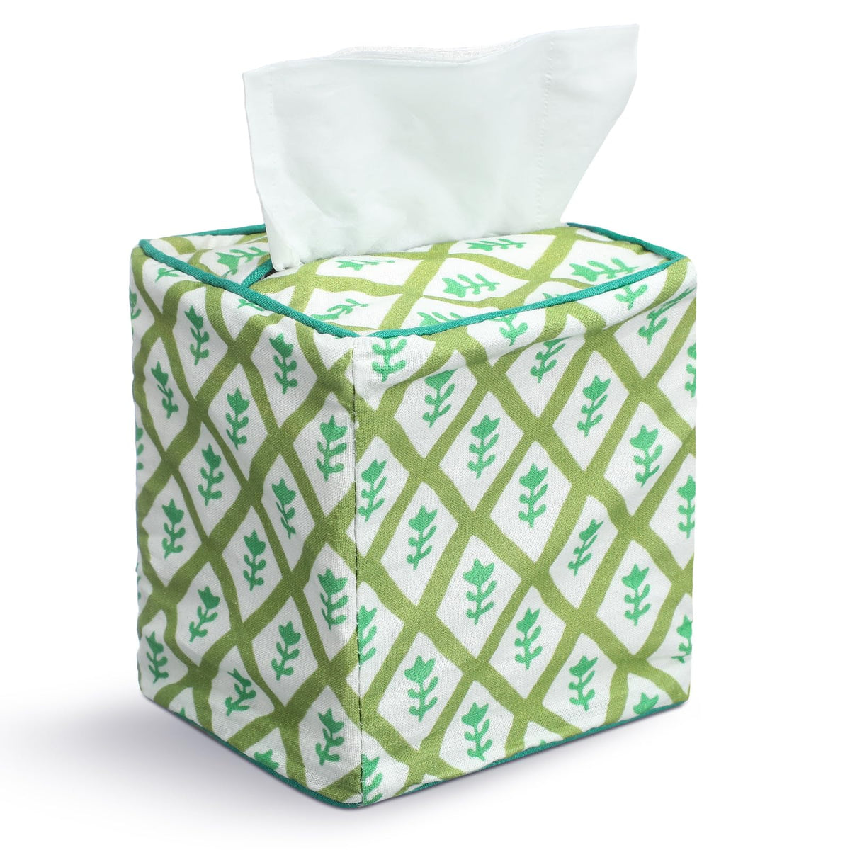 Mimorou Fabric Tissue Box Cover Floral Print Tissue Box, Blue