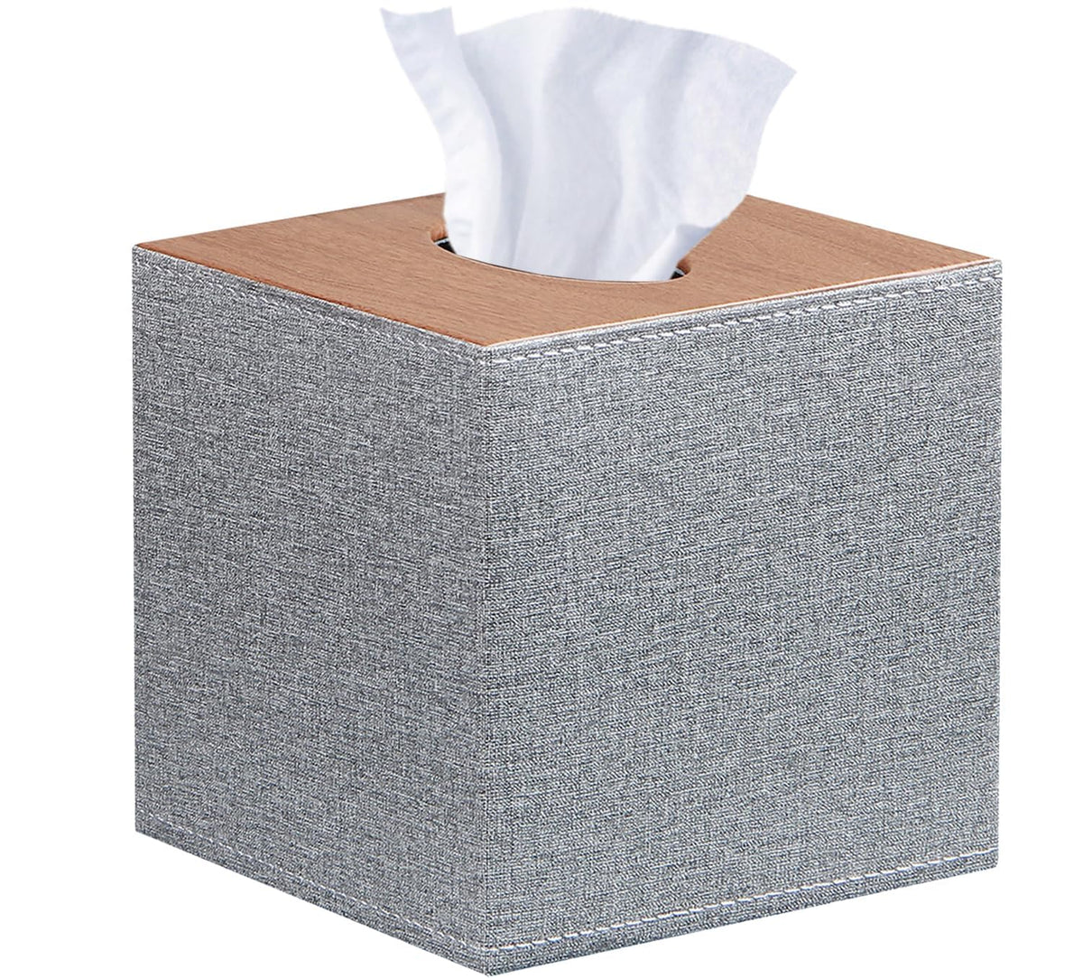 PU Leather Tissue Box Cover Square, Aesthetic Facial Tissue Cube Box Holder