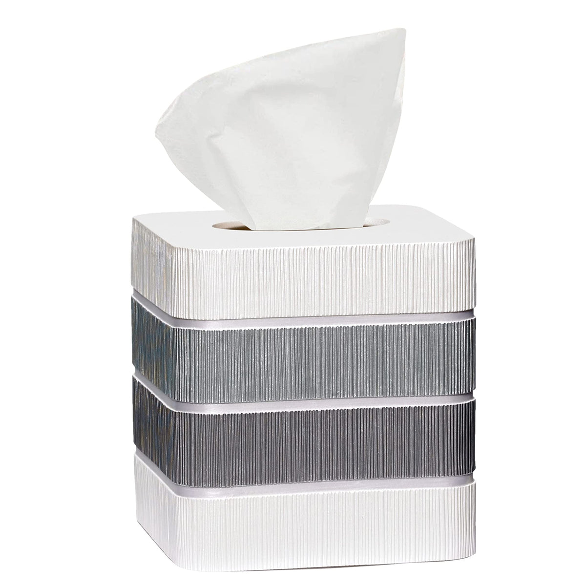Resin Tissue Box Cover for Modern Home Decor - Minimalist Square Tissue Box Holder for Guest Room, Bedroom, Bathroom, Tabletop & Office - Durable and Aesthetic Tissue Holder, Capri