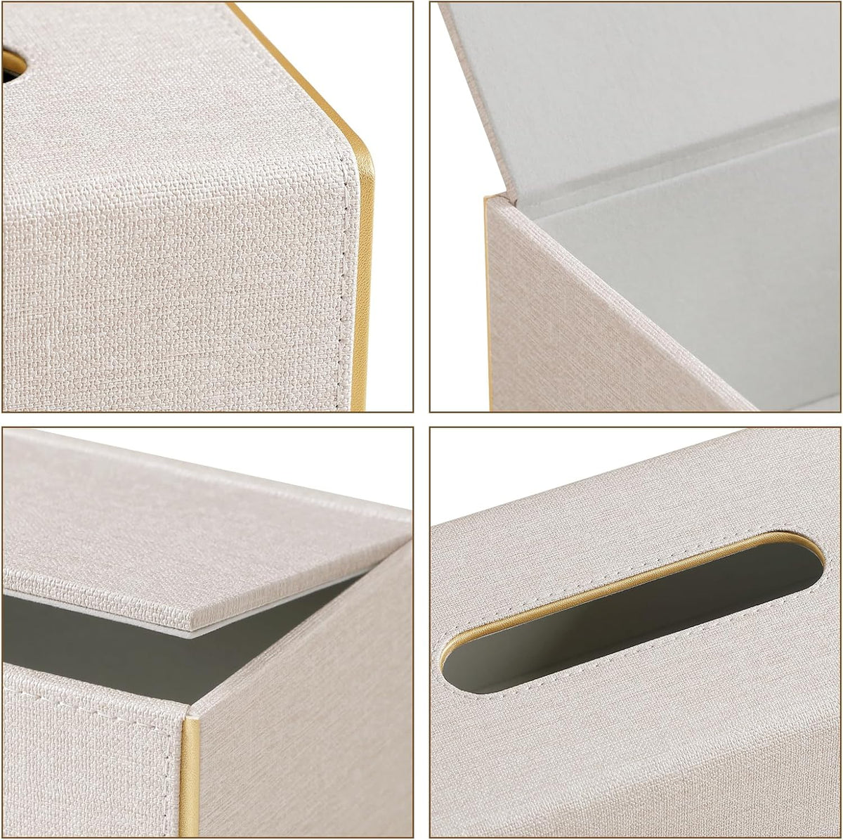 Low Profile Tissue Box Cover Rectangle with Magnetic Closure
