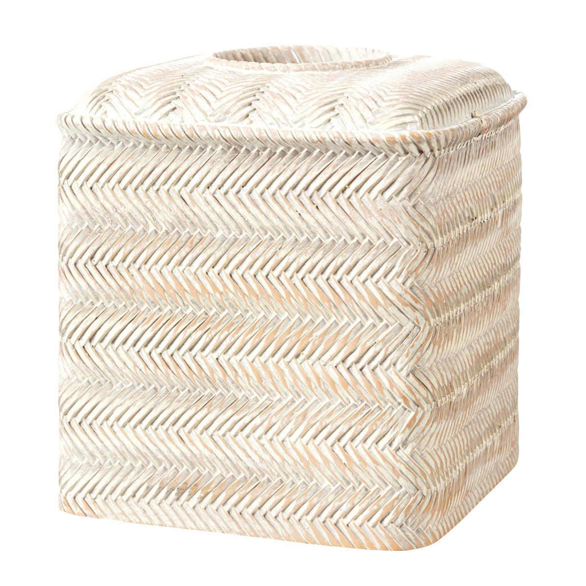 Natural Travertine Textures Tissue Box Cover Square for Home Decor,Resin Heavy Tissue Box Holder for Bathroom Countertop,Tabletop,Bedside Table,Office (Handmade of Resin)