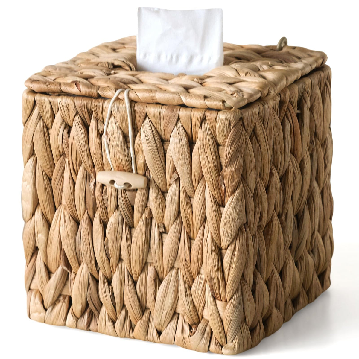 Wicker Tissue Box Cover Square, Handwoven Facial Tissue Napkin Box Holder