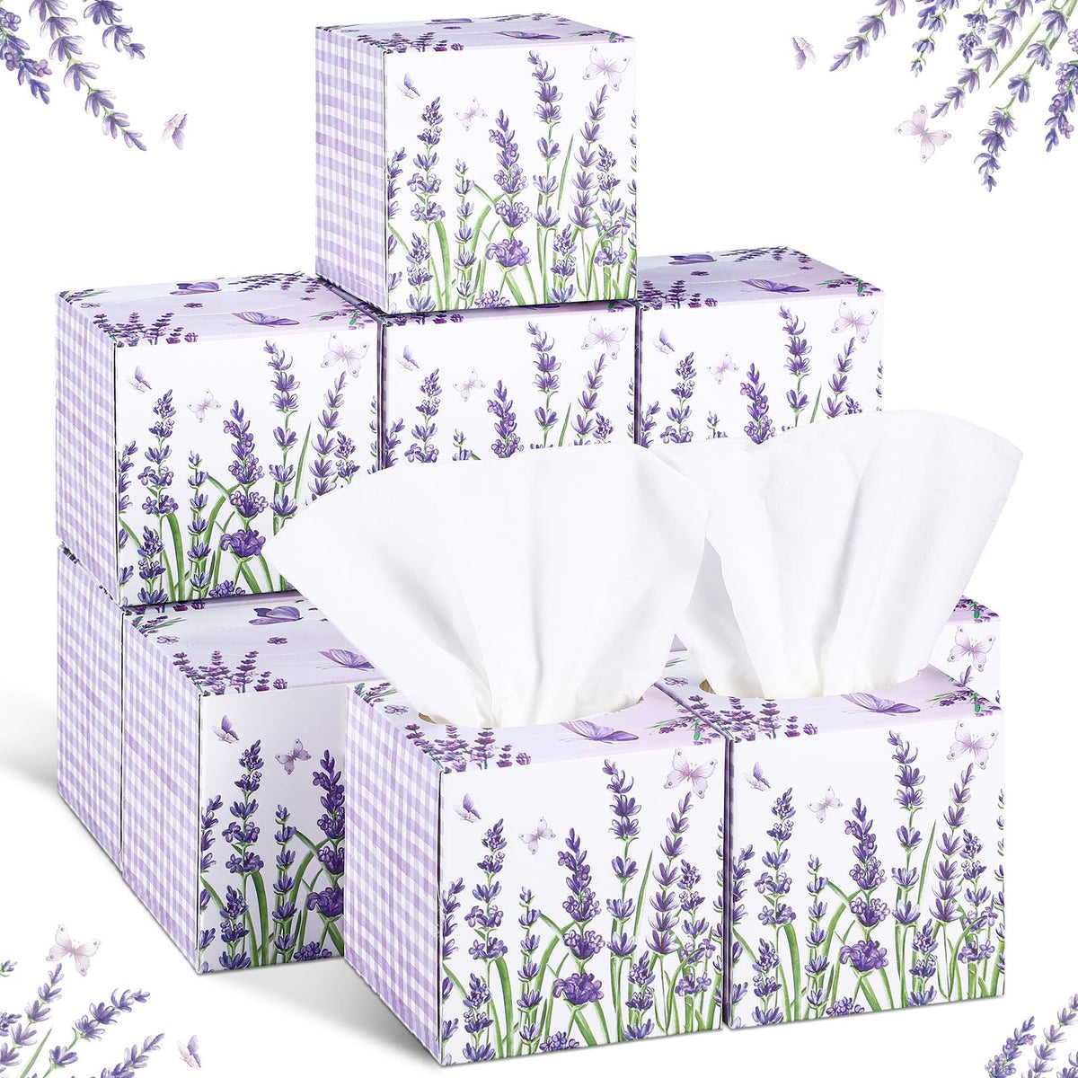 Fourluoo 12 Pack Fruit Facial Tissues Cube Face Boxes 600 Sheets 3 Ply