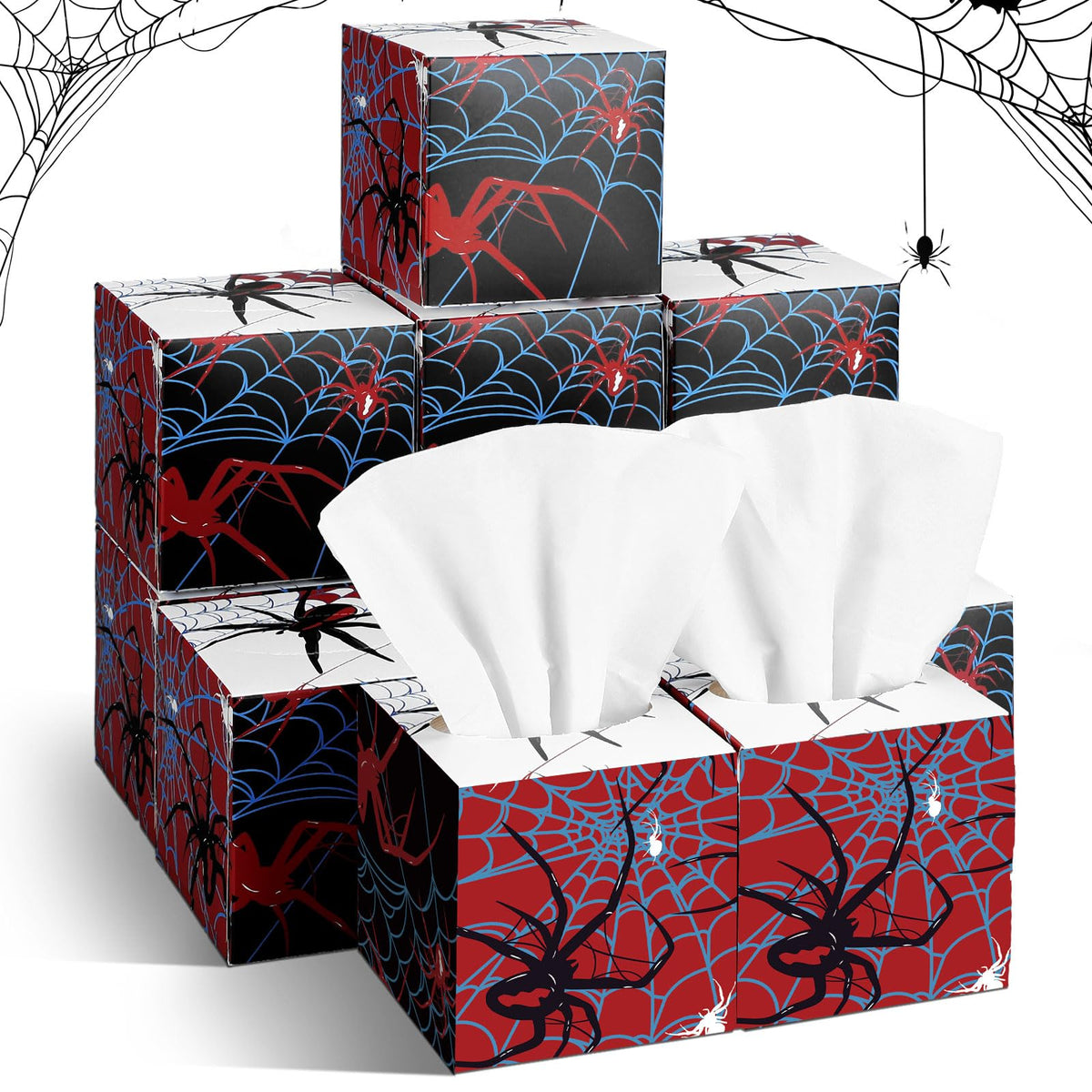 Fourluoo 12 Pack Fruit Facial Tissues Cube Face Boxes 600 Sheets 3 Ply