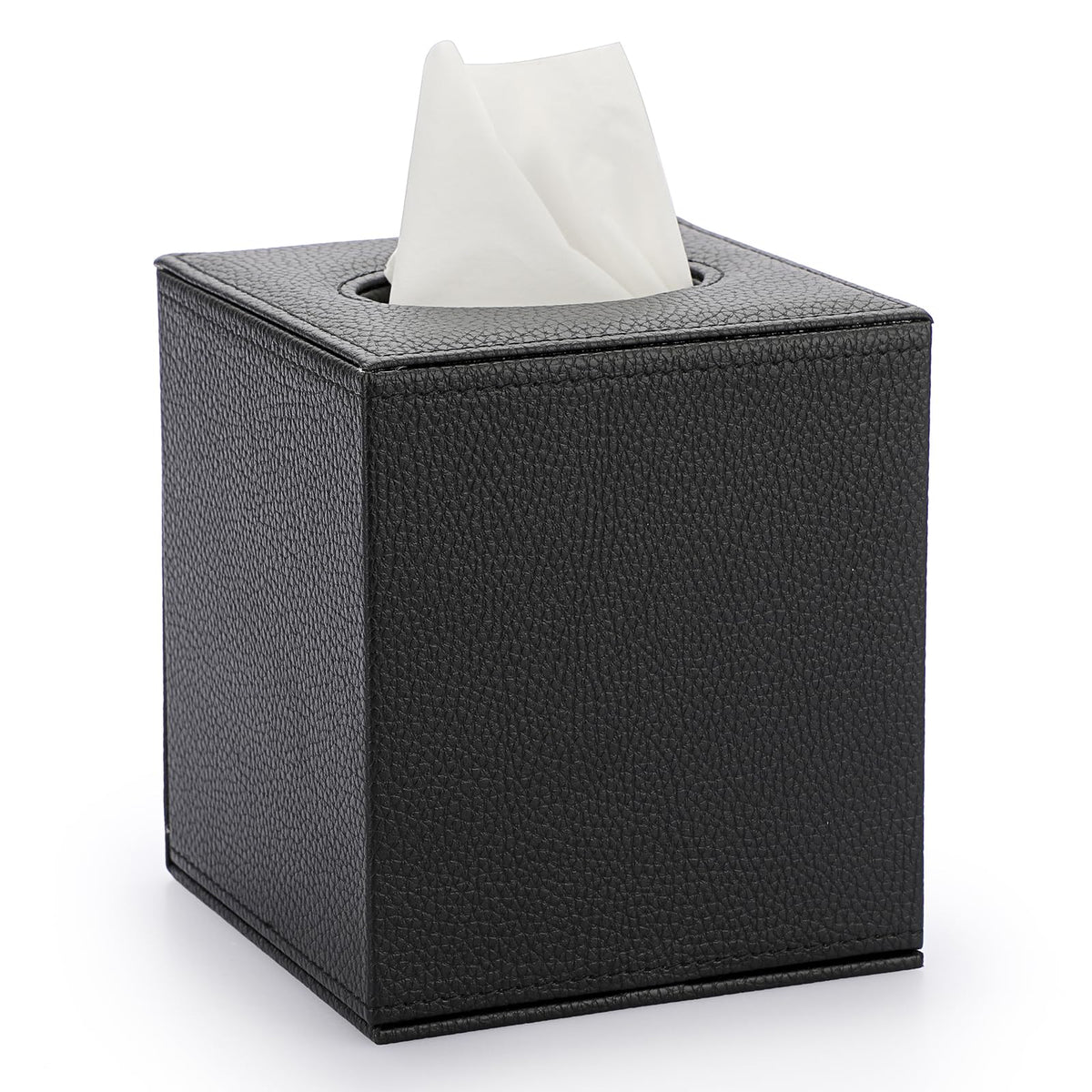 Sumnacon Tissue Box Cover Square,Magnetic Bottom PU Tissue Box Holder,Blue