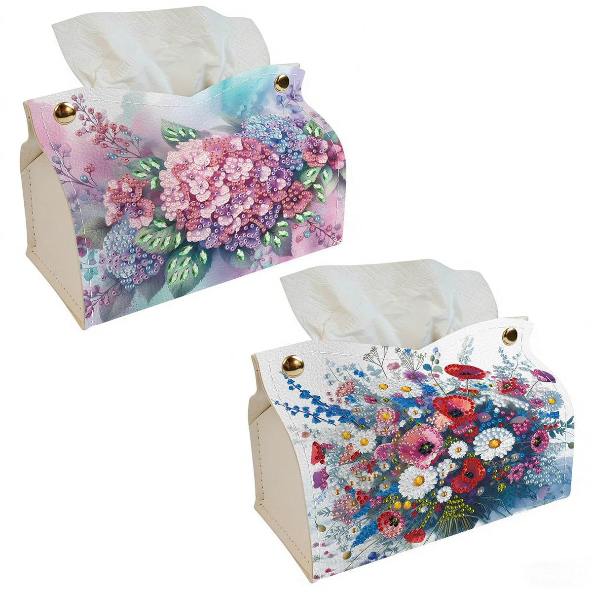 DoxQcs DIY Diamond Art Painting PU Leather Tissue Box Cover Holder