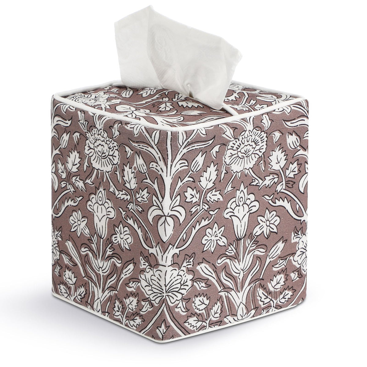 Mimorou Fabric Tissue Box Cover Floral Print Tissue Box, Blue