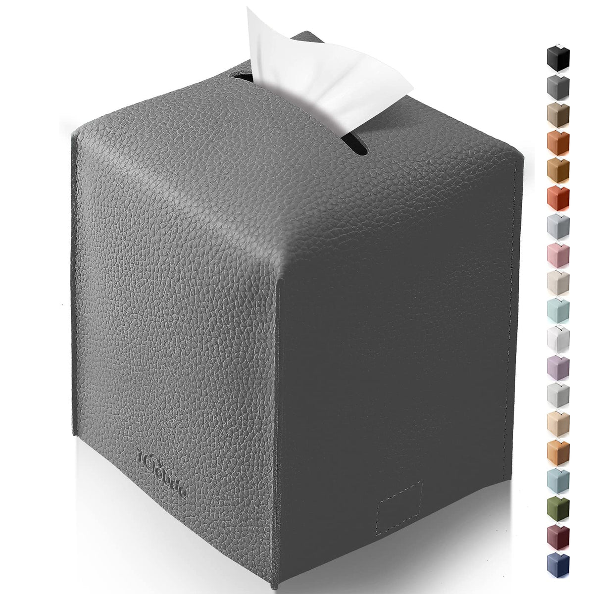 Tissue Box Cover for PU Leather, Modern Simple Solid Color Holder Square Tissue Bag, Ideal for Bathrooms,Office,Car,Outdoor Tent,Dining Table,5"X5"X5", Single Cocoa Brown