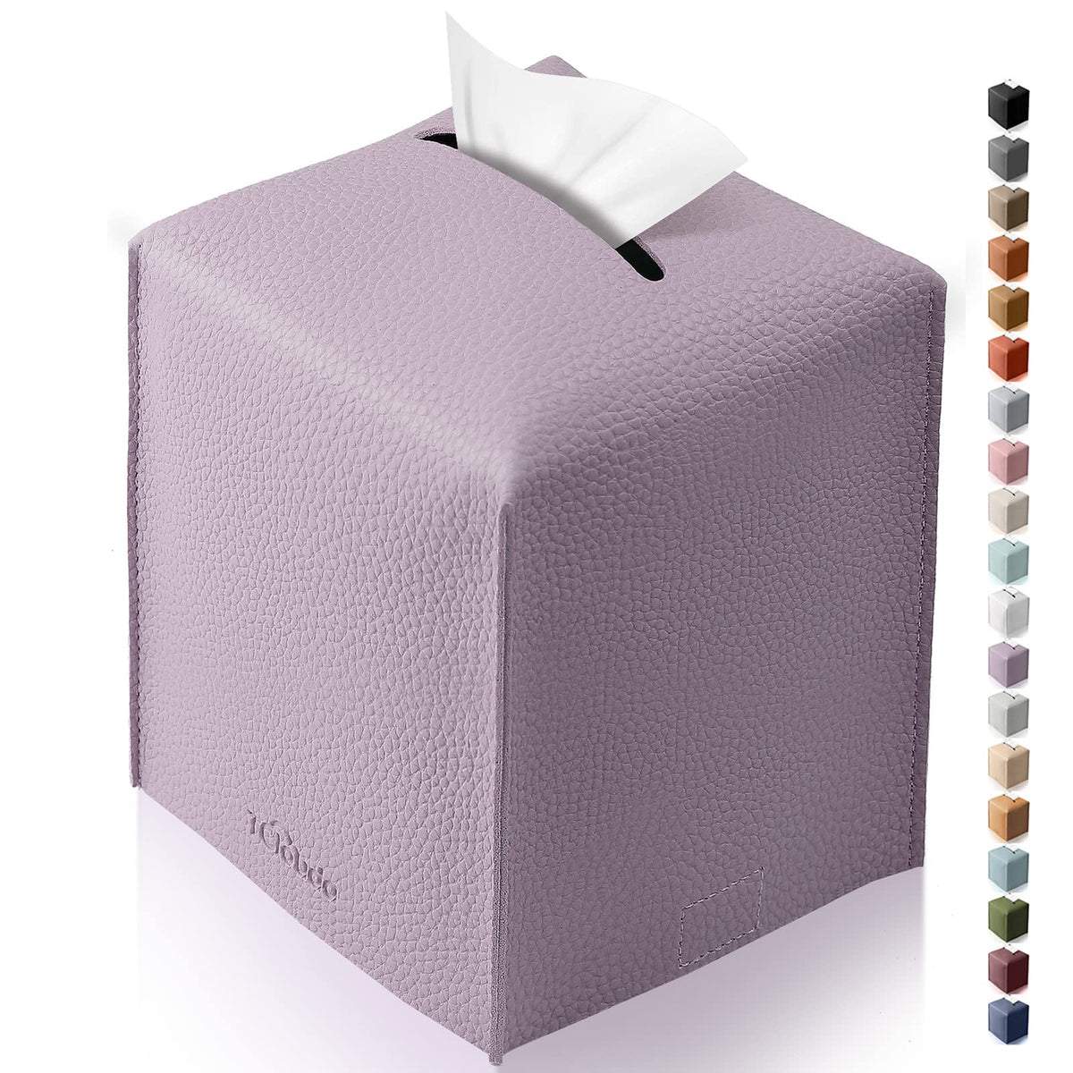 Tissue Box Cover for PU Leather, Modern Simple Solid Color Holder Square Tissue Bag, Ideal for Bathrooms,Office,Car,Outdoor Tent,Dining Table,5"X5"X5", Single Cocoa Brown