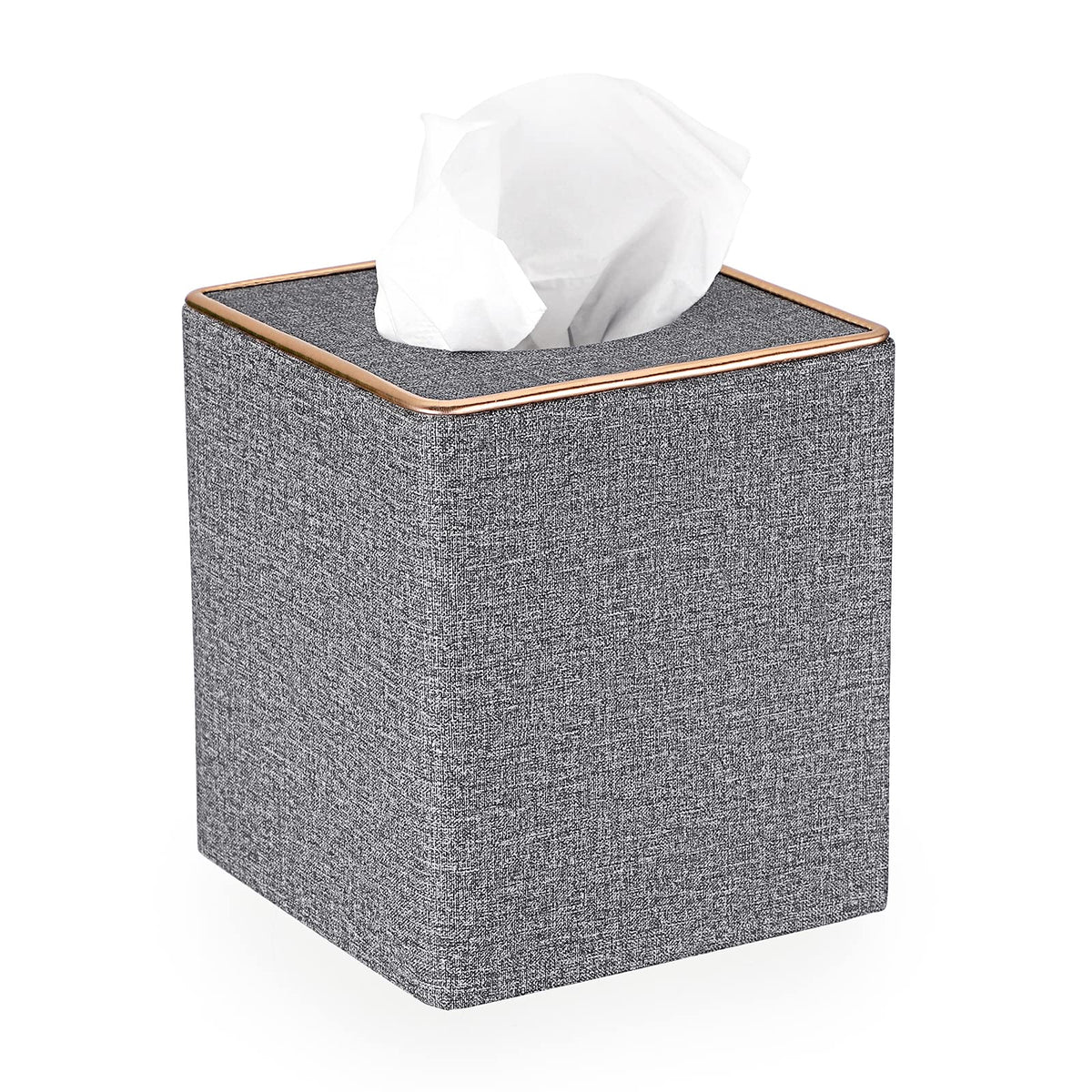 Sumnacon Square Linen Tissue Box Cover,Magnetic Bottom Tissue Box Holder