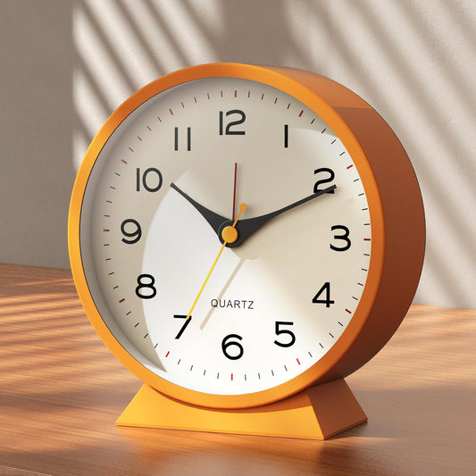 AYRELY® 4.5" Analog Alarm Clock, Small Retro Desk Clock and Table Clock