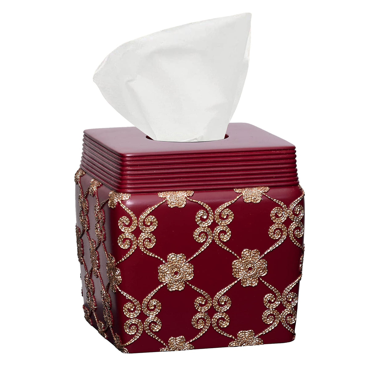 Resin Tissue Box Cover for Modern Home Decor - Minimalist Square Tissue Box Holder for Guest Room, Bedroom, Bathroom, Tabletop & Office - Durable and Aesthetic Tissue Holder, Capri