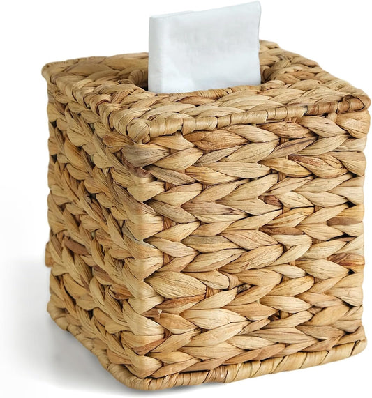 Wicker Tissue Box Cover, Rattan Tissue Box Holder Square